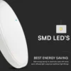 18W LED loftslampe, IP44, Ø22,5cm, 6,3cm højde, varm kulør - V-TAC