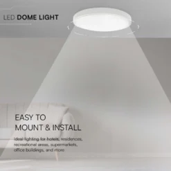 18W LED loftslampe, IP44, Ø22,5cm, 6,3cm højde, varm kulør - V-TAC
