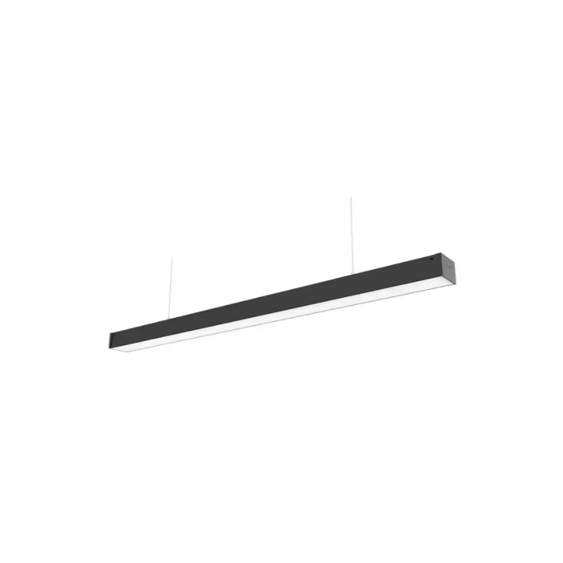 36W LED lysskinne, 120cm, 4320 lumen, Sort, loftlampe til kontor, inkl. wireophæng