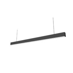 36W LED lysskinne, 120cm, 4320 lumen, Sort, loftlampe til kontor, inkl. wireophæng