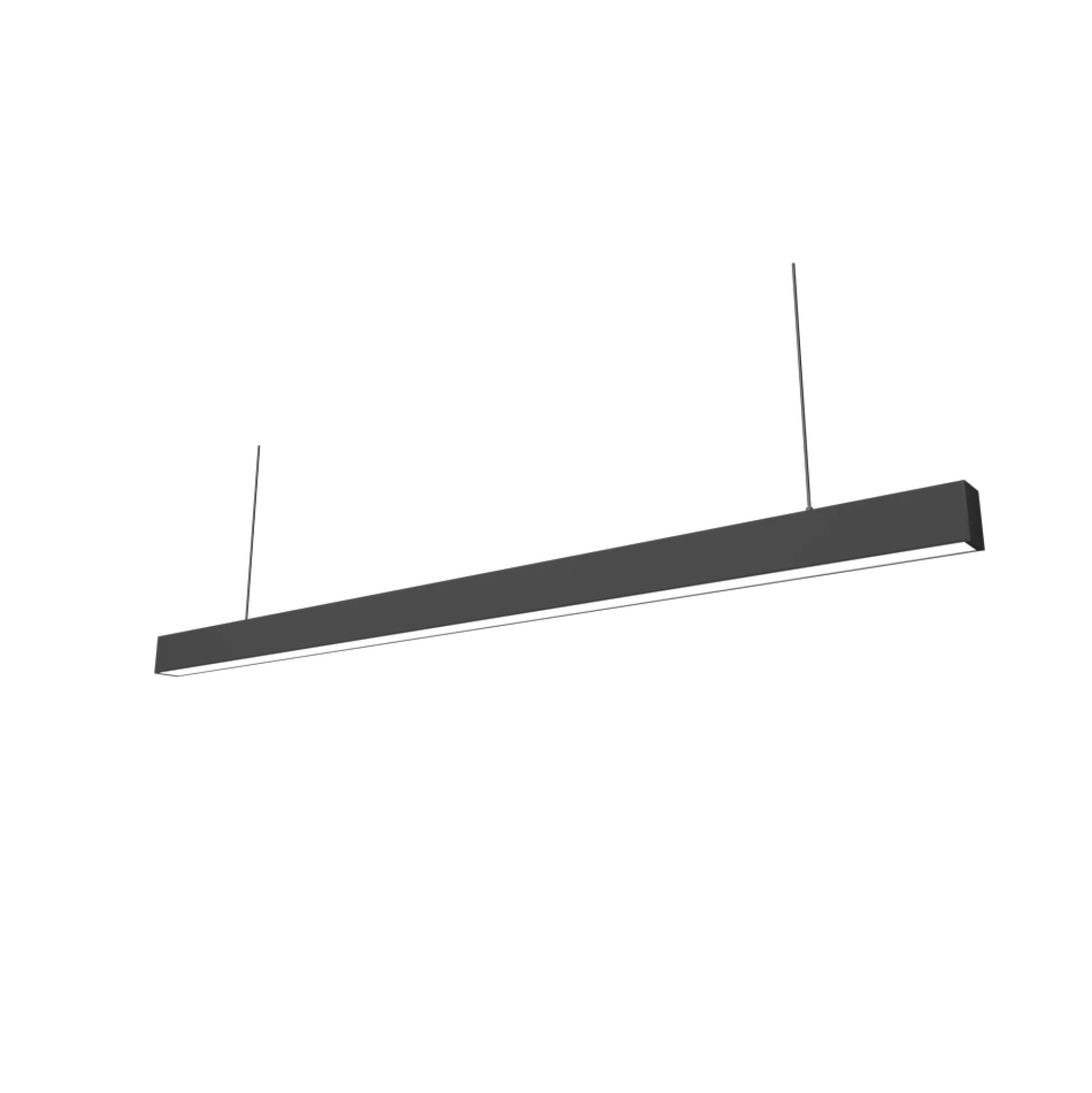 36W LED lysskinne, 120cm, 4320 lumen, Sort, loftlampe til kontor, inkl. wireophæng
