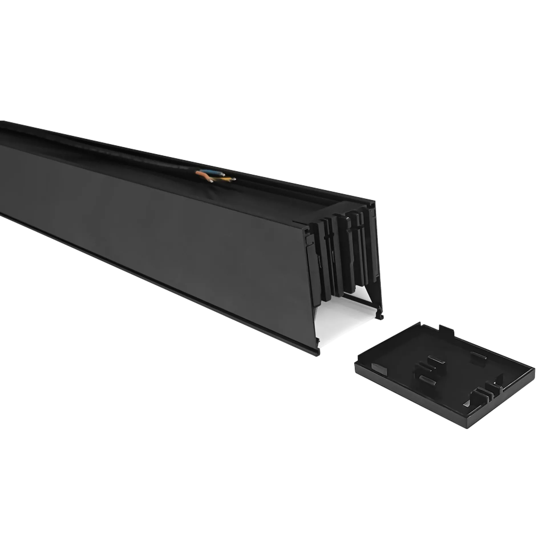 36W LED lysskinne, 120cm, 4320 lumen, Sort, loftlampe til kontor, inkl. wireophæng