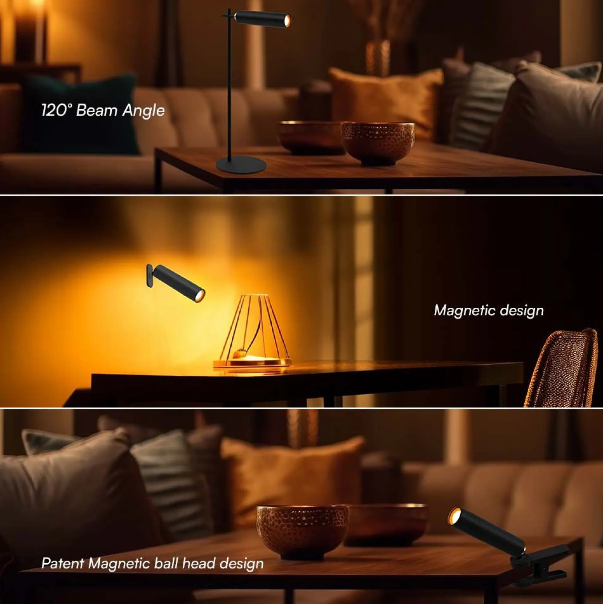 3W LED magnetisk bordlampe, 4000K
