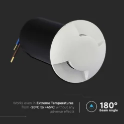 1W LED nedgravningsspot, 6400K, 12V, 180° spredning, IP67 - Kulør: Kold