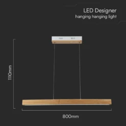 12W LED pendel i træ, 4000K, 80 cm, inkl. lyskilde, neutral - Kulør