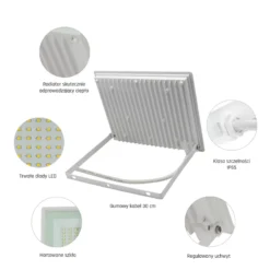 100W LED projektør, hvid, 9400lm, IP65, udendørs, 6000K