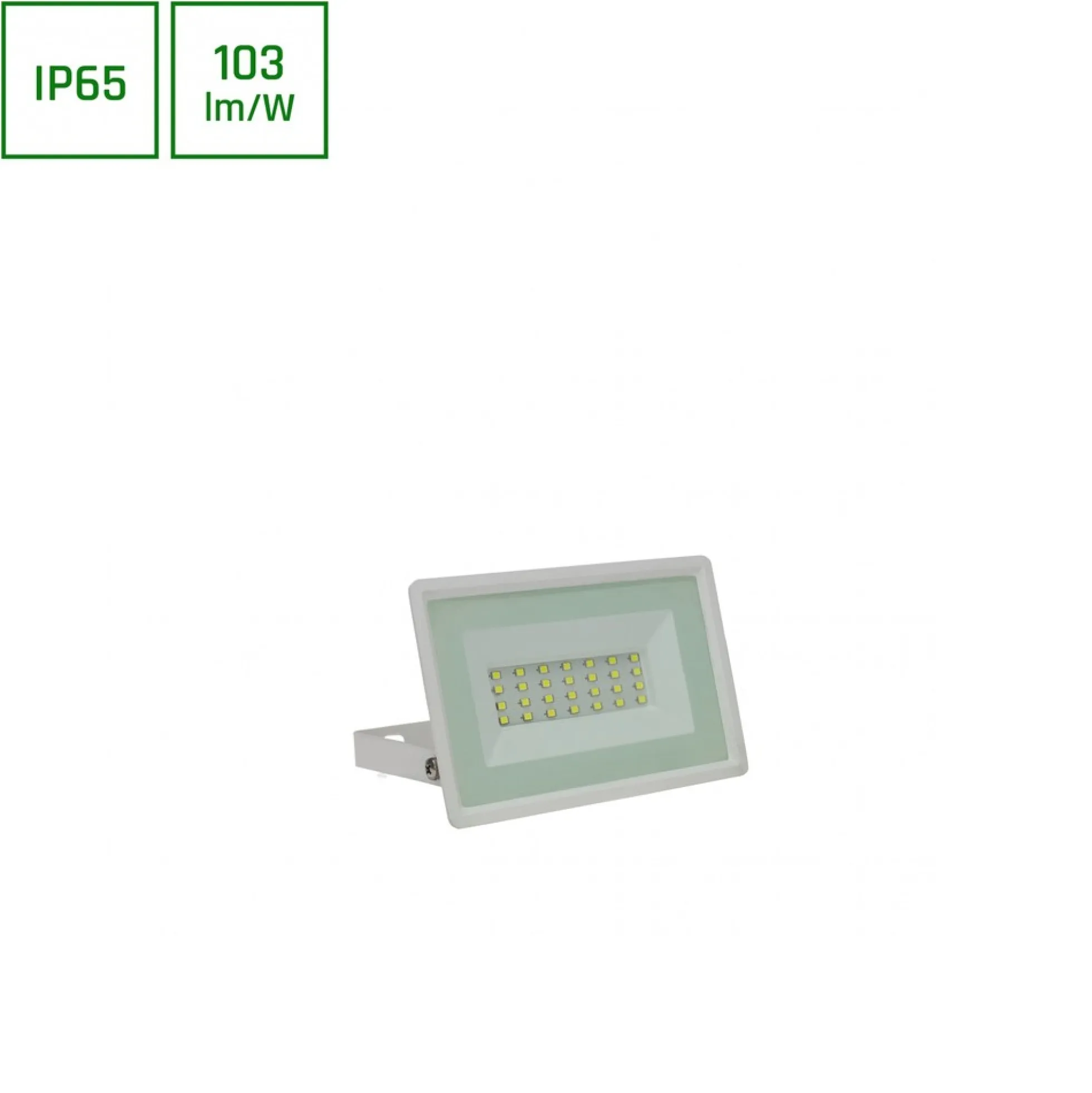 20W LED projektør, 2050lm, IP65, 6000K, kold hvid, udendørs (restsalg)