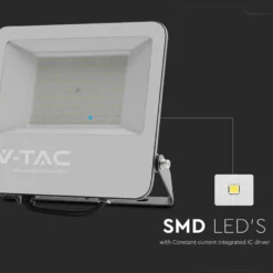 100W LED projektør, 160lm/W, 16000lm, 4000K, IP65, sort - V-Tac