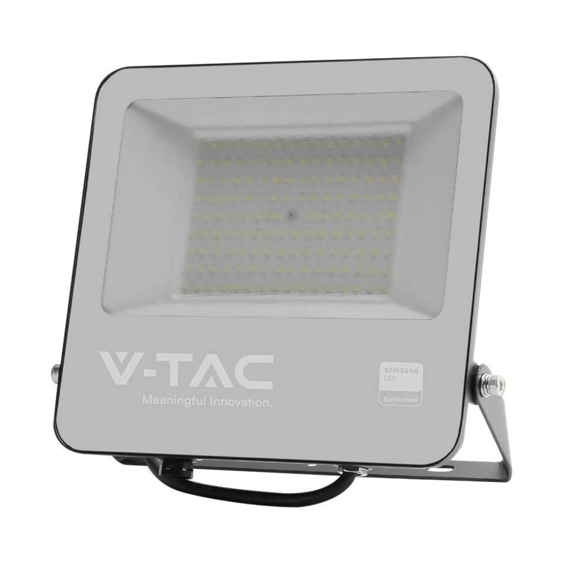 100W LED projektør, 135lm/W, Samsung LED chip, 1m ledning, udendørs, sort, 3000K - V-TAC
