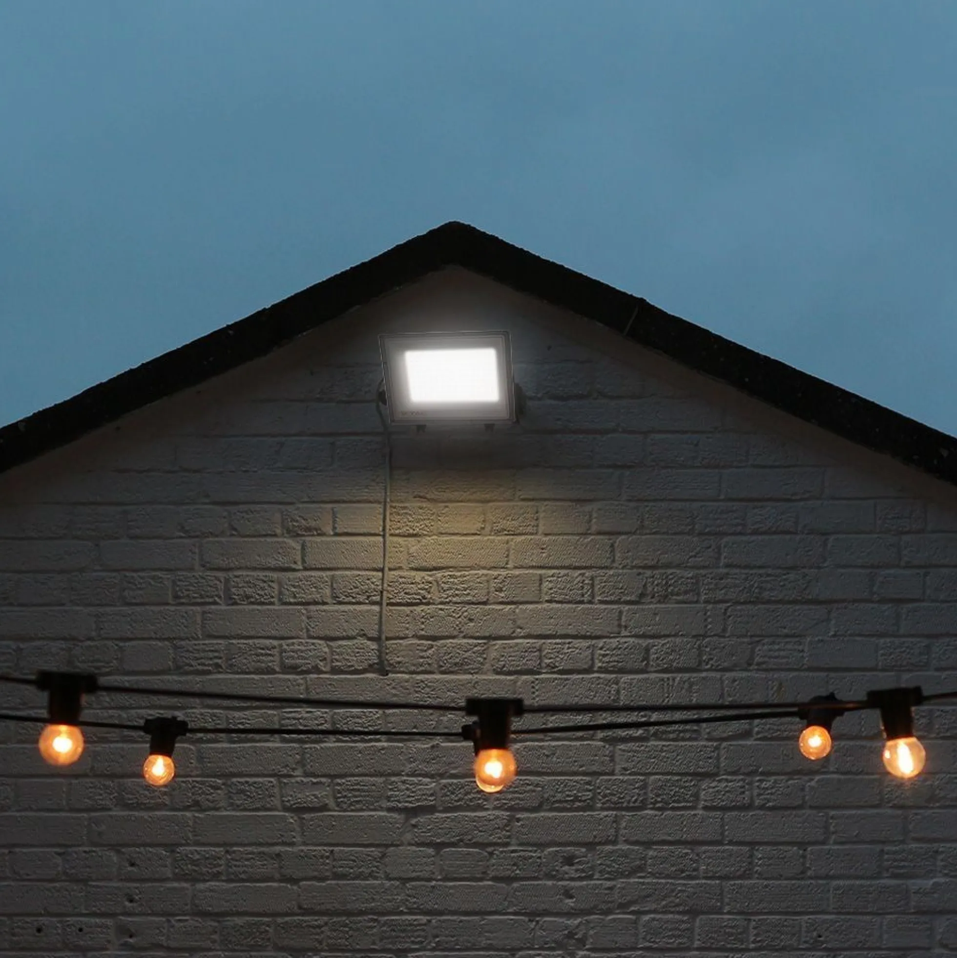 100W LED projektør, 3 lyskulører, udendørs, grå - VT-44100CCT.3i1
