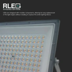 100W LED projektør, 3 lyskulører, udendørs, grå - VT-44100CCT.3i1