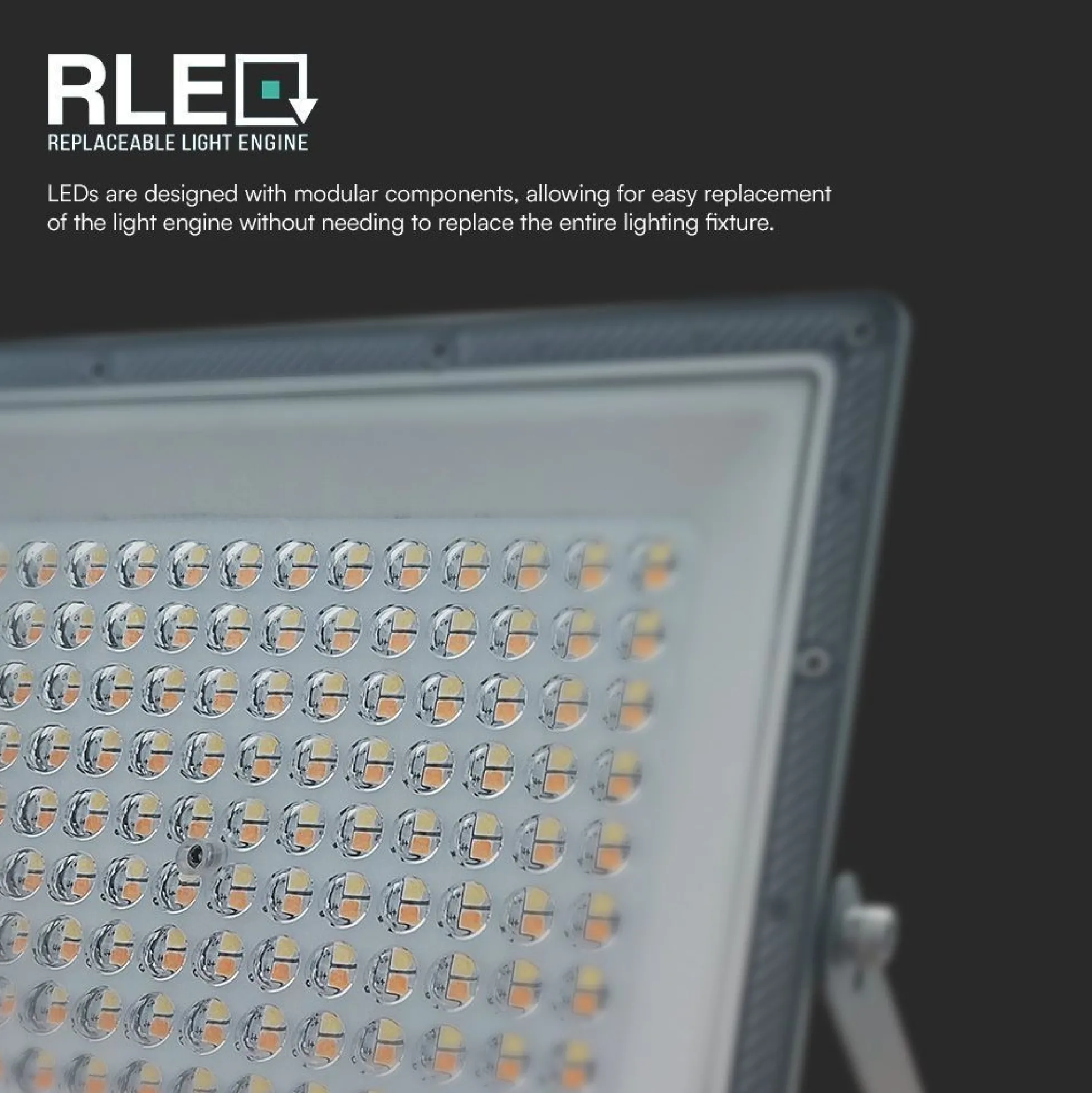 100W LED projektør, 3 lyskulører, udendørs, grå - VT-44100CCT.3i1