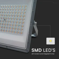 100W LED projektør, 3 lyskulører, udendørs, grå - VT-44100CCT.3i1
