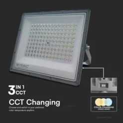 100W LED projektør, 3 lyskulører, udendørs, grå - VT-44100CCT.3i1