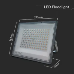 100W LED projektør, 3 lyskulører, udendørs, grå - VT-44100CCT.3i1