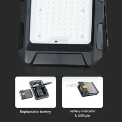 10W LED projektør med solcelle, 4000K, 3.7V, IP65, inkl. solcellepanel og batteri, neutral