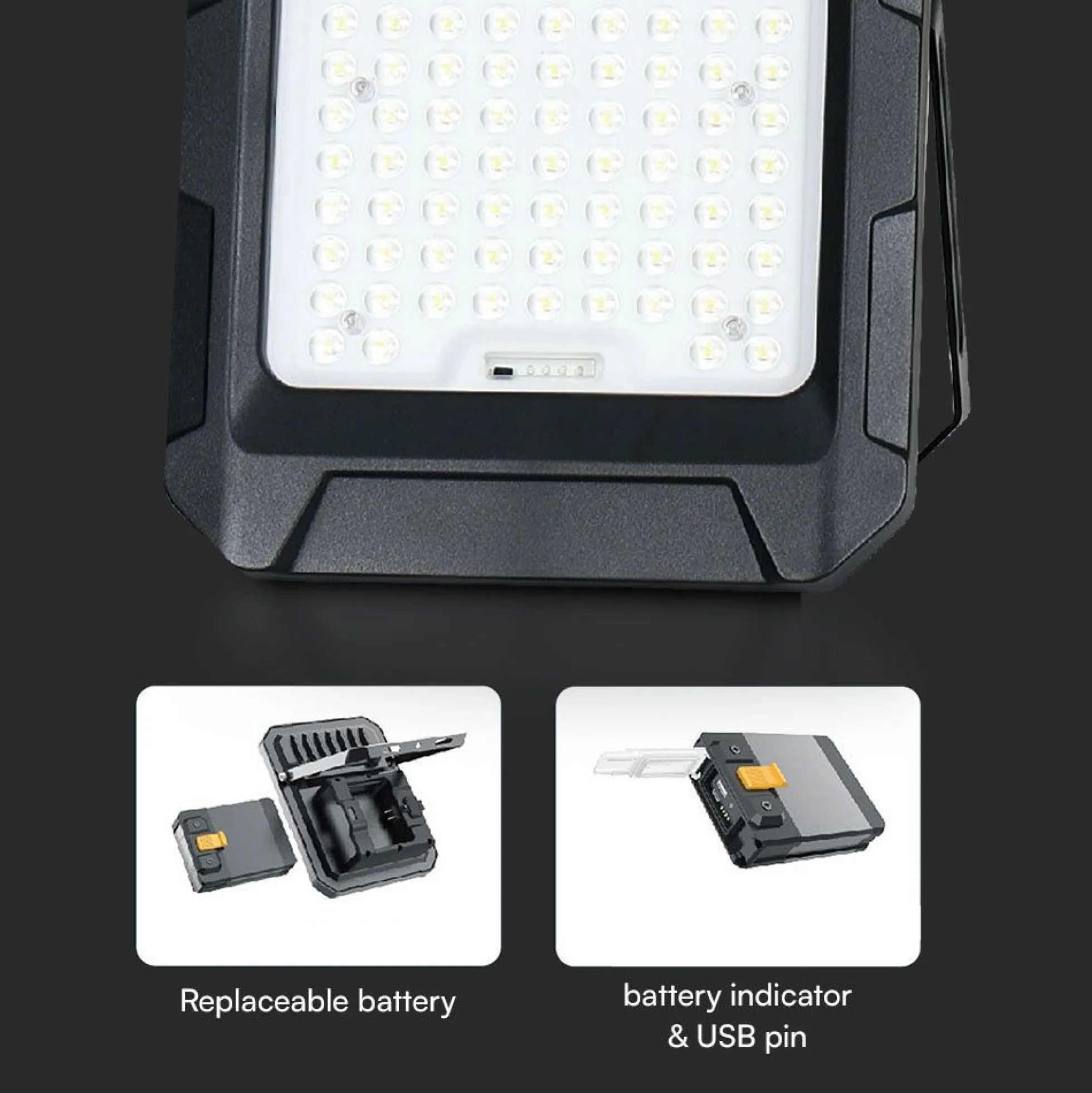 10W LED projektør med solcelle, 4000K, 3.7V, IP65, inkl. solcellepanel og batteri, neutral