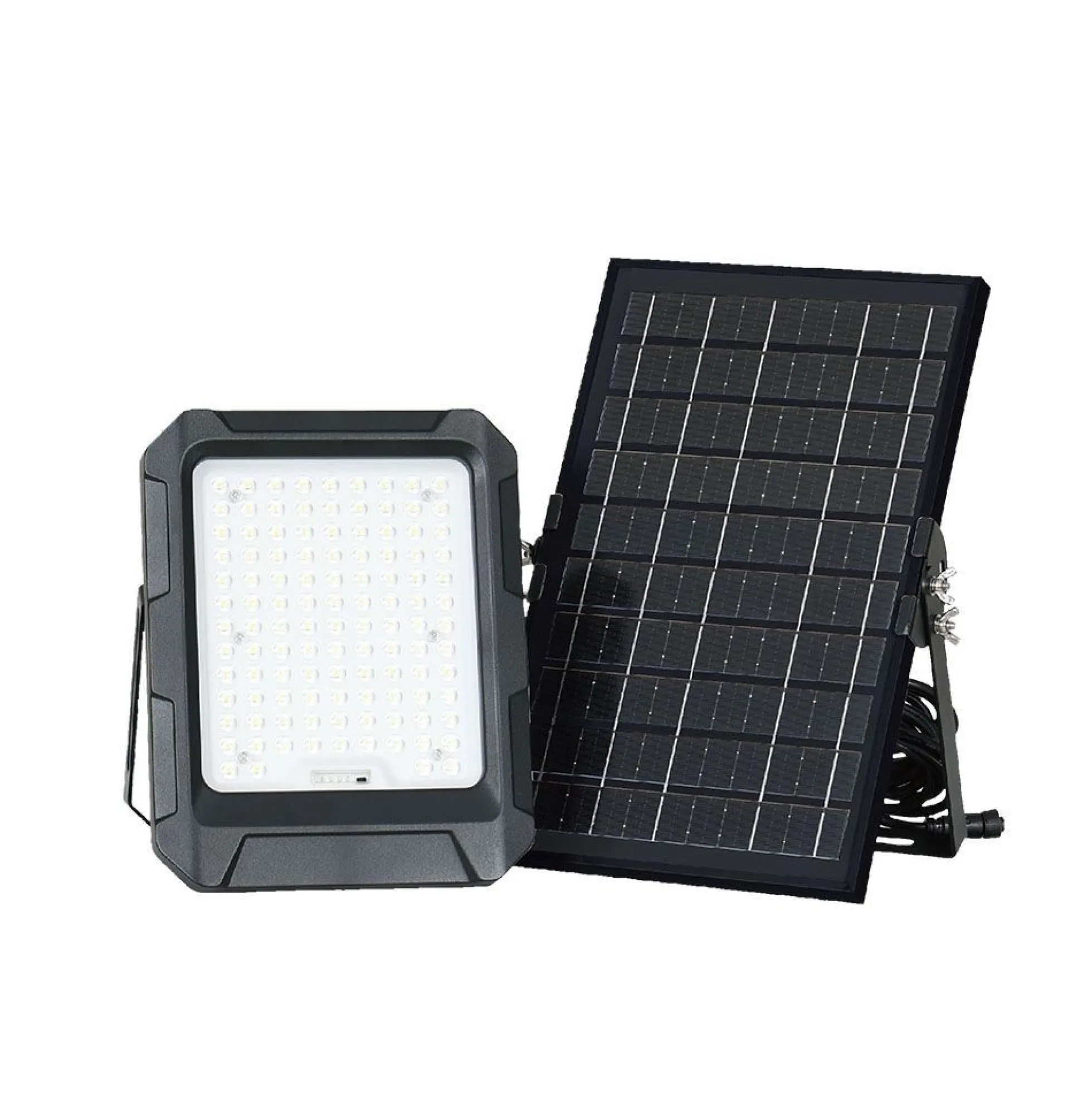 10W LED projektør med solcelle, 4000K, 3.7V, IP65, inkl. solcellepanel og batteri, neutral