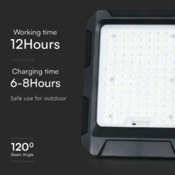 10W LED projektør med solcelle, 4000K, 3.7V, IP65, inkl. solcellepanel og batteri, neutral