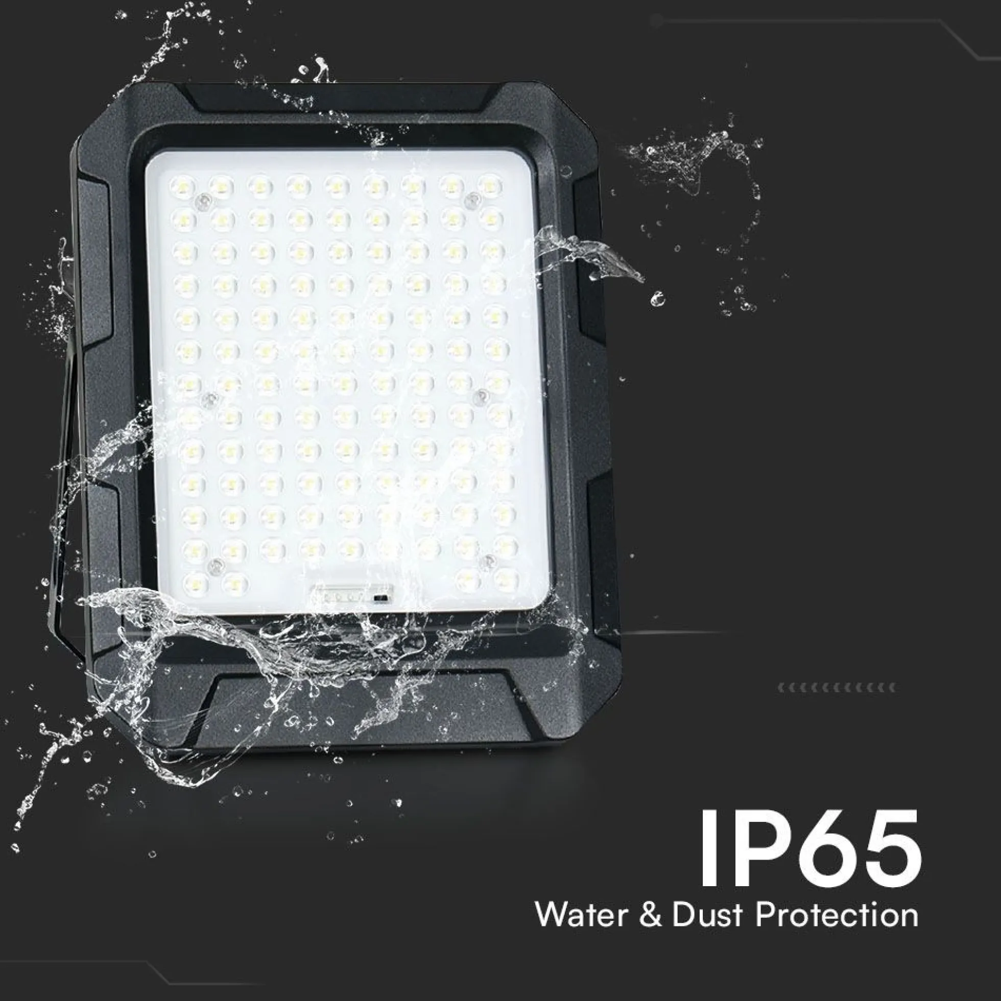 10W LED projektør med solcelle, 4000K, 3.7V, IP65, inkl. solcellepanel og batteri, neutral