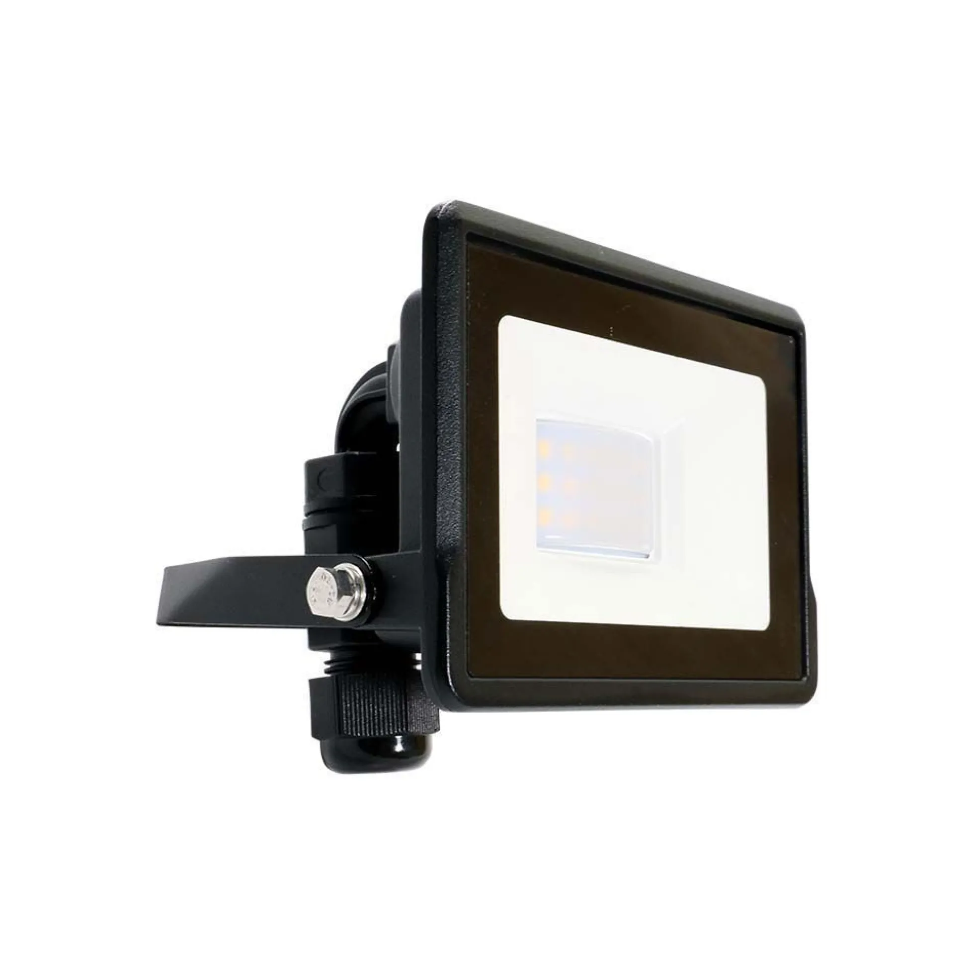 10W LED projektør, Samsung LED chip, varm kulør, sort hus - 735 lumen