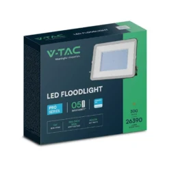 300W LED projektør, Samsung LED chip, arbejdslampe, udendørs, sort hus, neutral kulør - 4000K