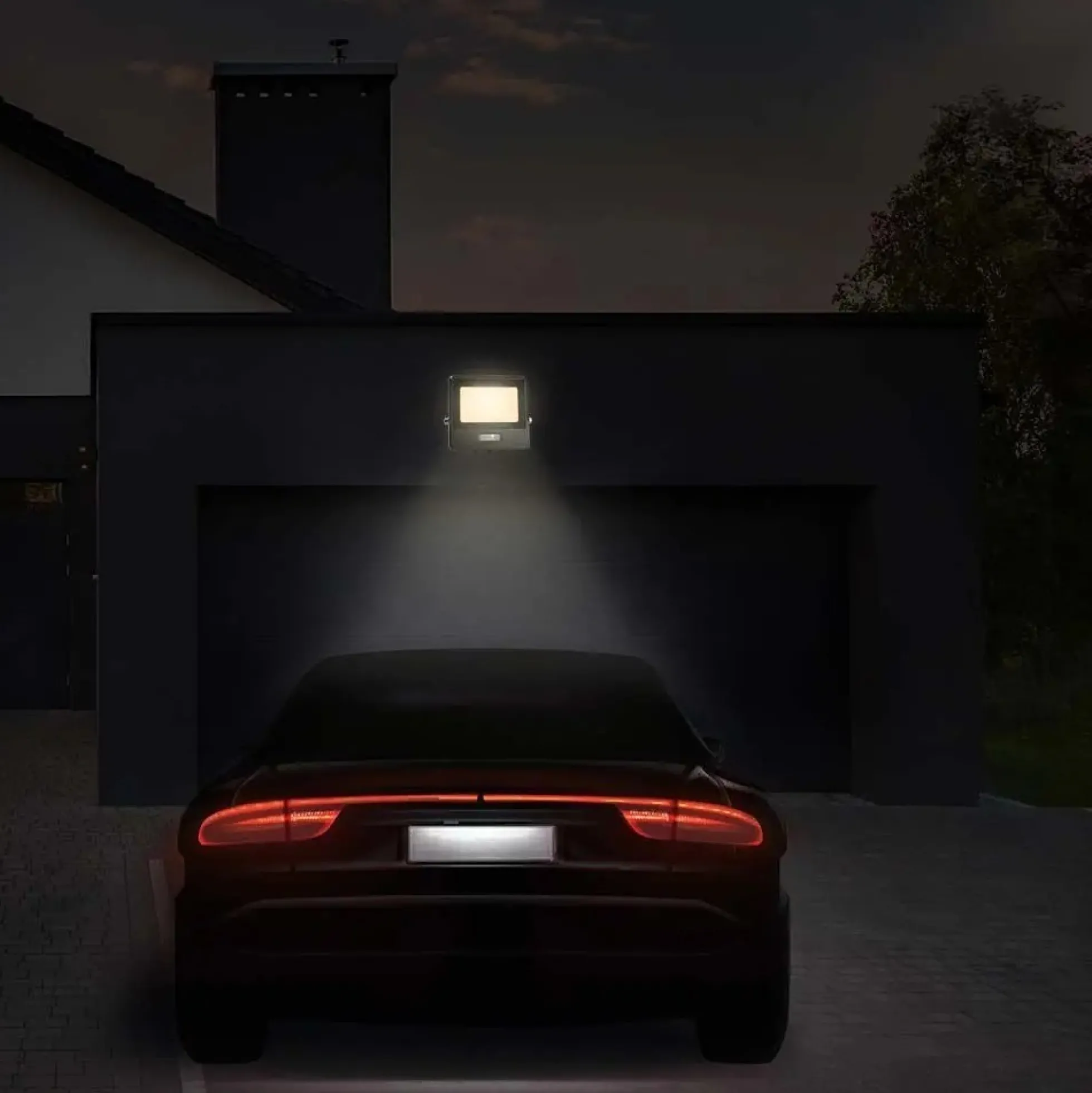 20W LED projektør, SMD, Samsung LED chip, ikke dæmpbar, sort hus, neutral hvid (4000K), IP65