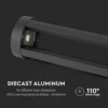 10W LED pullertlampe, 6400K, sort hus, 800mm bredde - Kulør: Kold