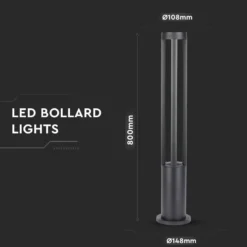 10W LED pullertlampe, 6400K, sort hus, 800mm bredde - Kulør: Kold