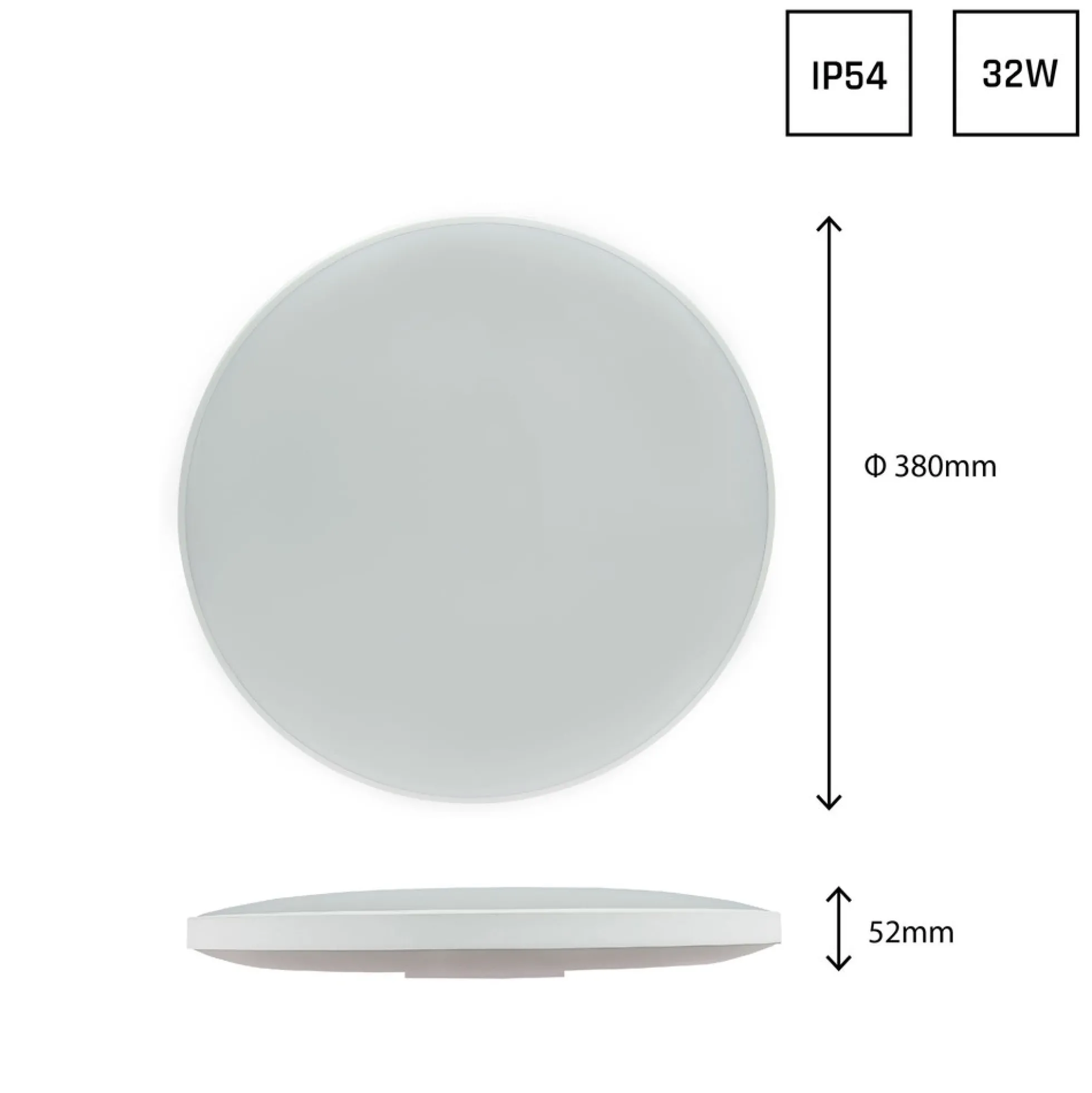 32W LED sensorlampe, IP54, 2300lm, indbygget sensor, ikke dæmpbar, 6000K
