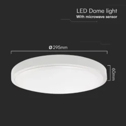 18W LED sensorlampe, IP44, mikrobølge sensor, Samsung LED chip, 4000K, ikke dæmpbar, inkl. lyskilde