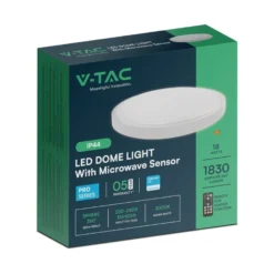 18W LED sensorlampe, IP44, mikrobølge sensor, Samsung LED chip, 4000K, ikke dæmpbar, inkl. lyskilde