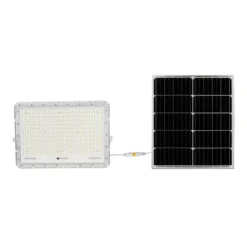 240W LED Solar projektør med 4000K lysfarve, 20000 mAh batteri, 3 meter kabel, smart IR fjernbetjening og hurtig opladning - hvid
