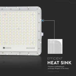 240W LED Solar projektør med 4000K lysfarve, 20000 mAh batteri, 3 meter kabel, smart IR fjernbetjening og hurtig opladning - hvid