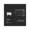 10W LED solcelle projektør, IP65, 1100 lumen, 4000K, 90° spredning, inkl. solcelle og sensor, sort