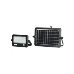 10W LED solcelle projektør, IP65, 1100 lumen, 4000K, 90° spredning, inkl. solcelle og sensor, sort