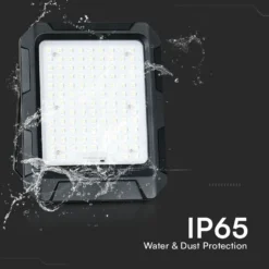 15W LED solcelle projektør med solpanel, 4000K, 3.7V, IP65, inkl. fjernbetjening, arbejdslampe, udendørs, neutral kulør