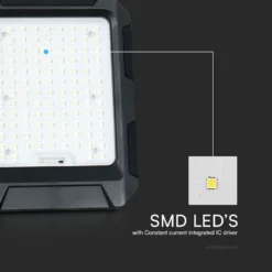15W LED solcelle projektør med solpanel, 4000K, 3.7V, IP65, inkl. fjernbetjening, arbejdslampe, udendørs, neutral kulør