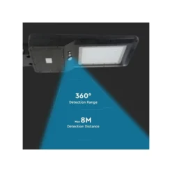 40W LED Solcellevejlys, 6000K, sort hus (120lm/watt) - V-TAC