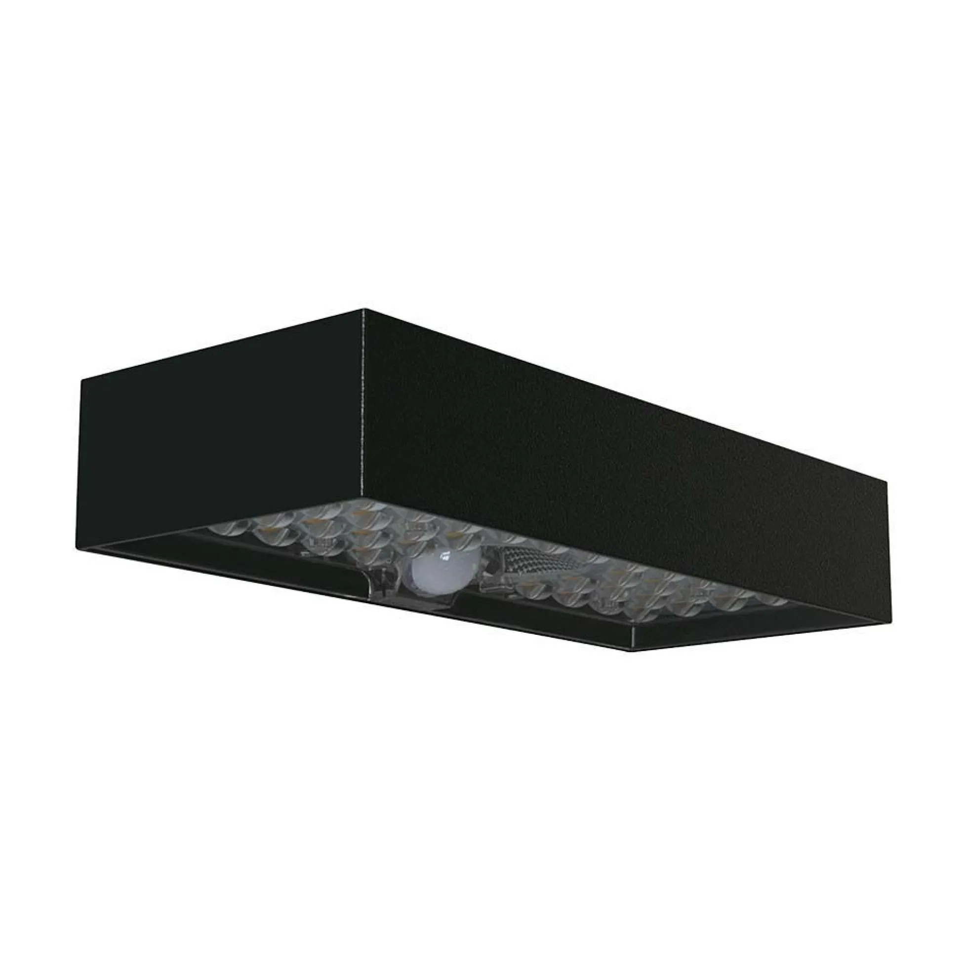 6W LED solcelle væglampe med sensor, 900lm, IP65, sort, 4000K, inkl. batteri - Kulør : Neutral