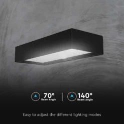 6W LED solcelle væglampe med sensor, 900lm, IP65, sort, 4000K, inkl. batteri - Kulør : Neutral