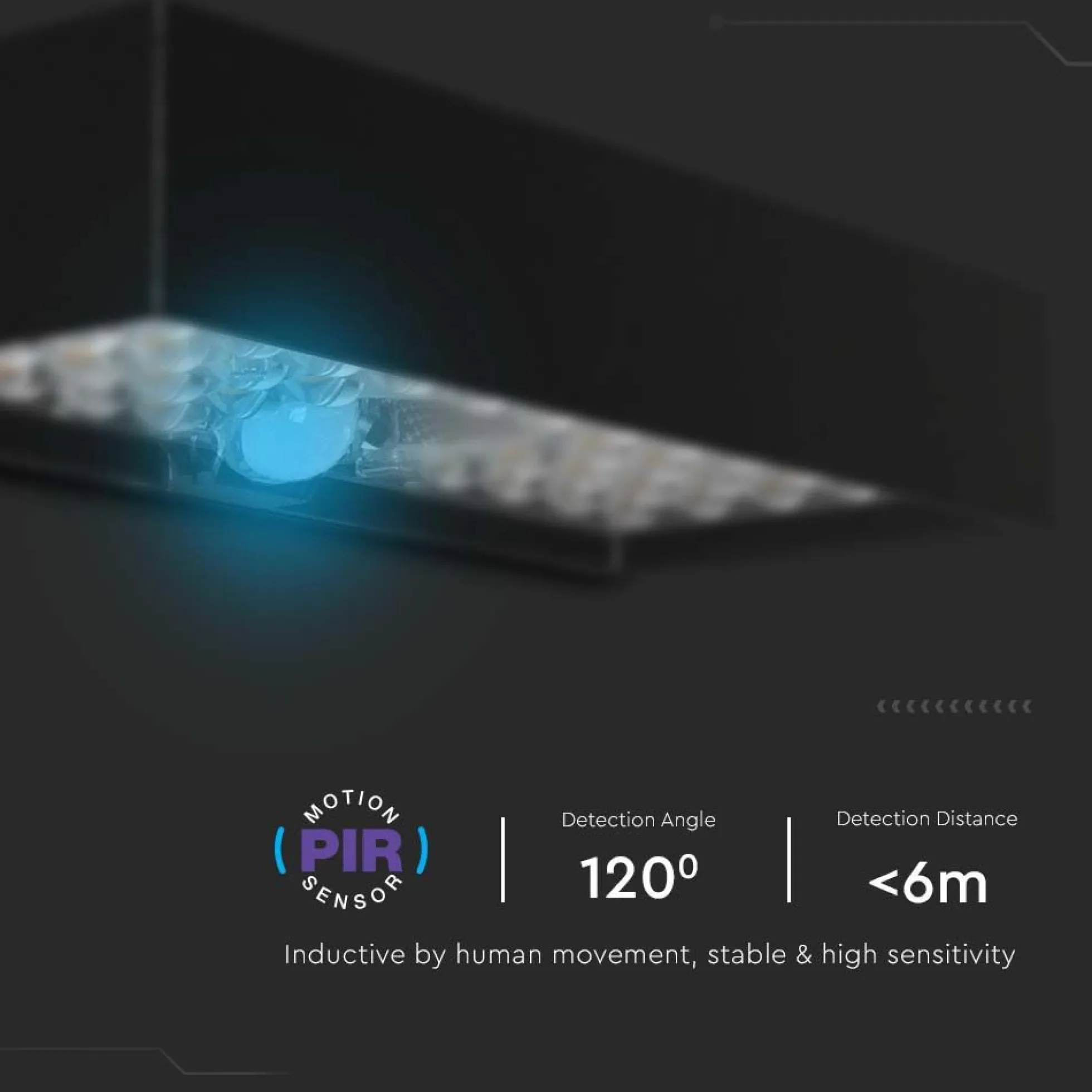 6W LED solcelle væglampe med sensor, 900lm, IP65, sort, 4000K, inkl. batteri - Kulør : Neutral