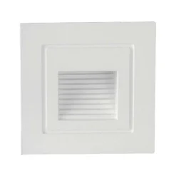 3W LED trappelys til indbygning, IP65, varm hvid (3000K), hvid kant, firkantet, 5,8x5,8 cm