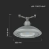 100W LED vejarmatur til wireophæng, 130lm/W, Samsung LED chip, IP65, 4000K, grå, IK08 - Kulør : Neutral