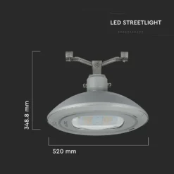 100W LED vejarmatur til wireophæng, 130lm/W, Samsung LED chip, IP65, 4000K, grå, IK08 - Kulør : Neutral