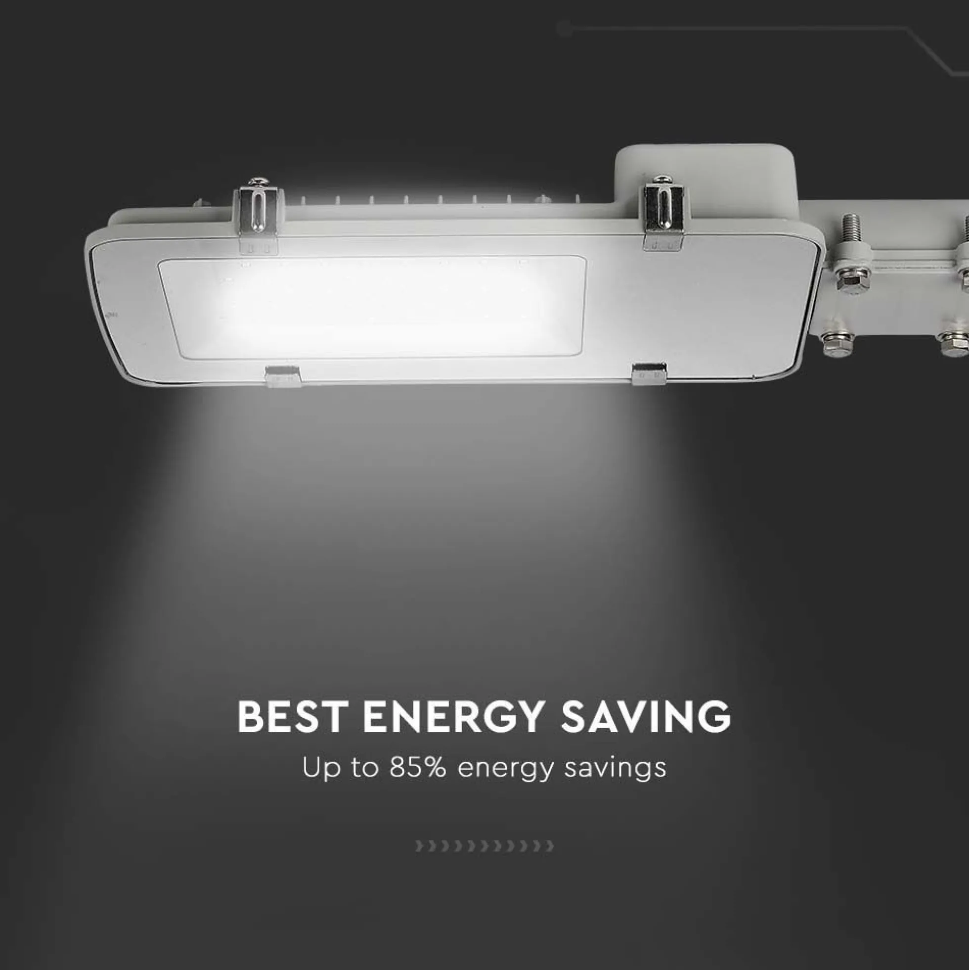 30W LED vejlygte med Samsung chip, 6500K, grå hus, 3000lm, RA80, IP65