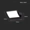 17W LED væglampe - IP65, sort, aluminium - Kulør : Varm