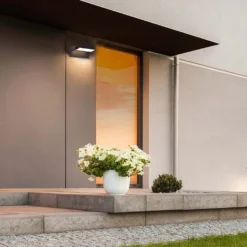 17W LED væglampe - IP65, sort, aluminium - Kulør : Varm