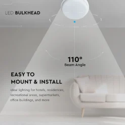 12W LED væglampe, 6500K, kold kulør