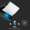 17W LED væglampe med PIR sensor, IP65, sort, 4000K, 2520 lumen - Kulør: Neutral
